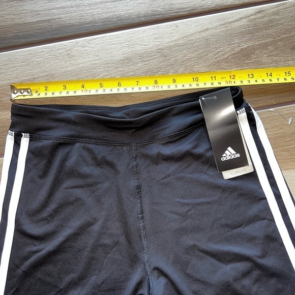 Nwt Girls Adidas Black White Climalite Elastic waist bike shorts XL 16 Stretch - Picture 3 of 10